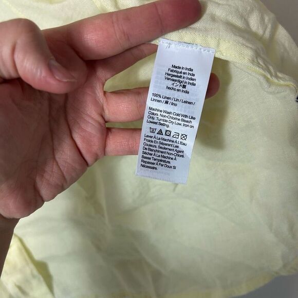 J. Crew slim fit Baird mcnutt Irish linen yellow shirt size 10 - Picture 7 of 8